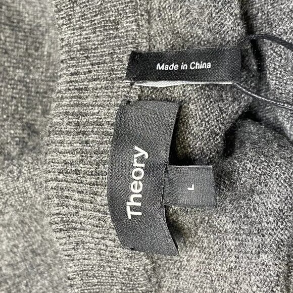 NEW THEORY Mens Sweater Grey Heather Size L Hilles Crewneck Long Sleeve Pullover - Picture 5 of 10